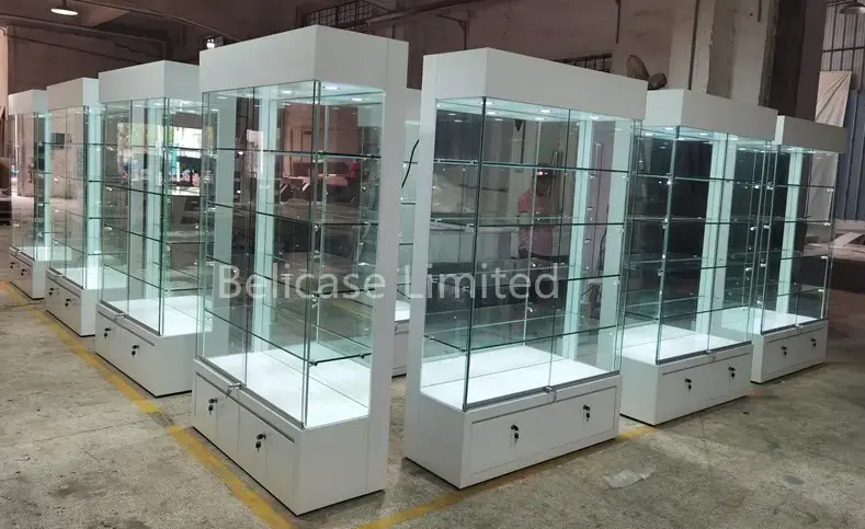 How to order glass showcases from Belicase Limited in China?