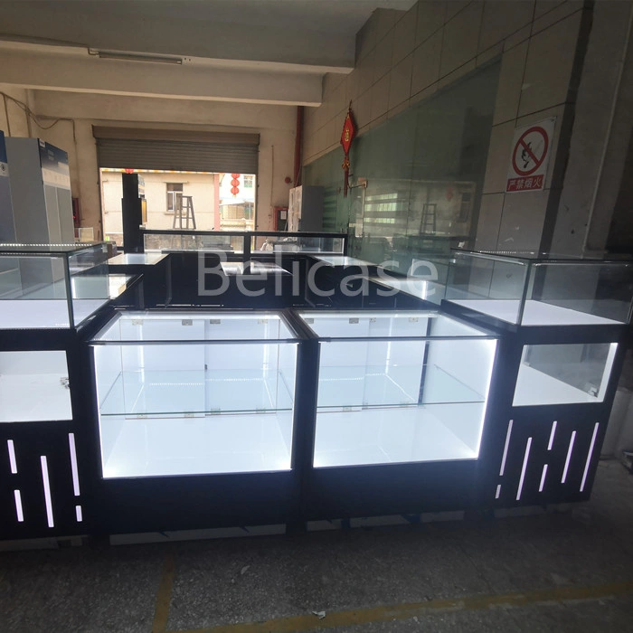 High End Lockable Jewelry Kiosk with Shelves and Storage